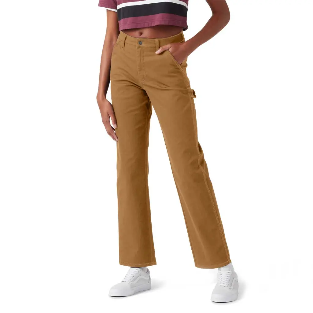 Dickies Women's High Waisted Cargo Pant - Brown Duck 1