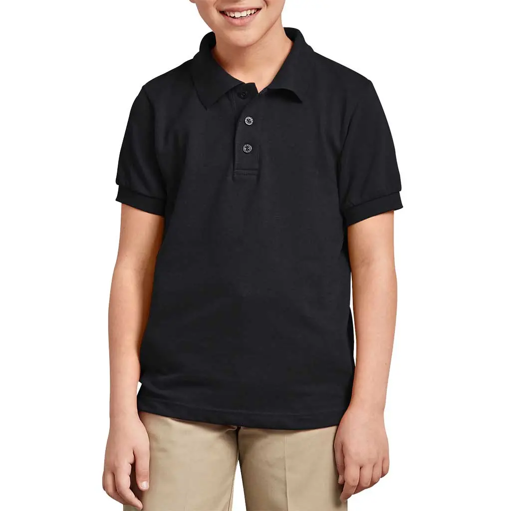 Dickies Youth Pique Polo Shirt - Black 1
