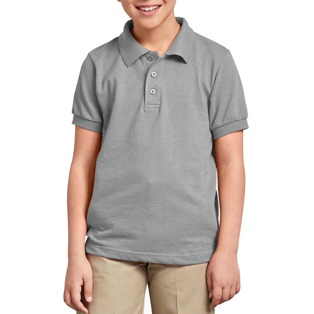 Dickies Youth Pique Polo Shirt - Heather Grey 1