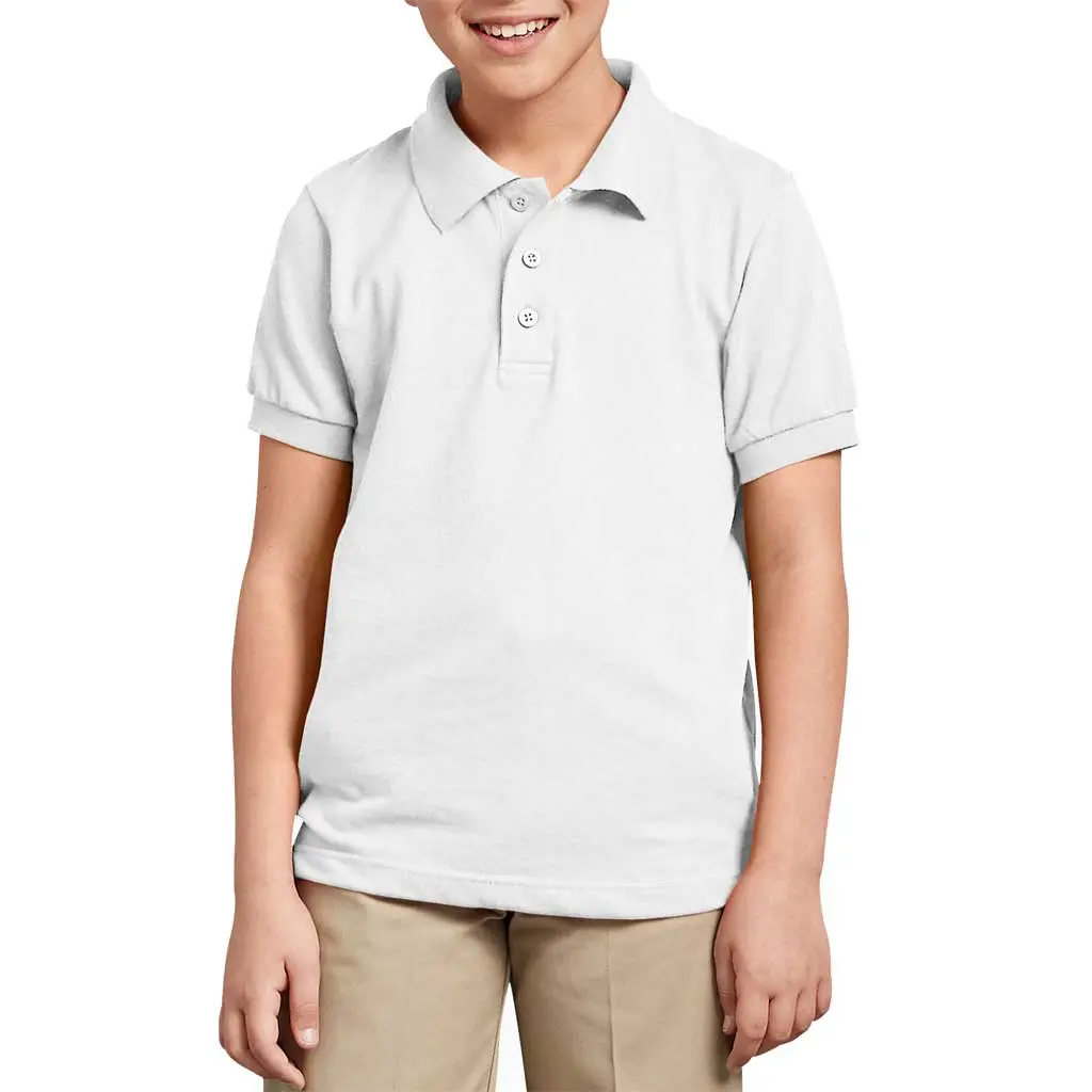 Dickies Youth Pique Polo Shirt - White 1