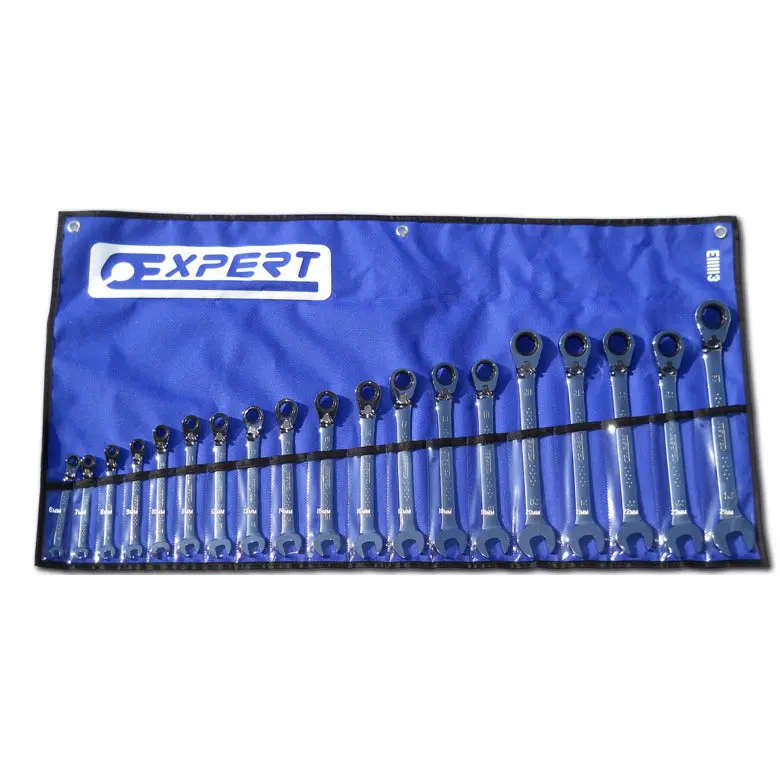 19-Pc. Metric Reversible Ratcheting Combination Wrench Set - 12-Pt. 1