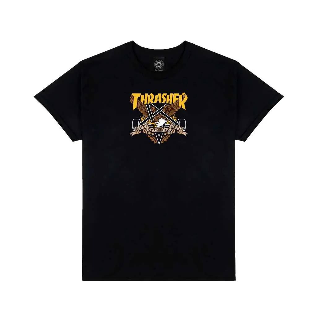Thrasher X Anti Hero Eaglegram S/S Tee - Black 1