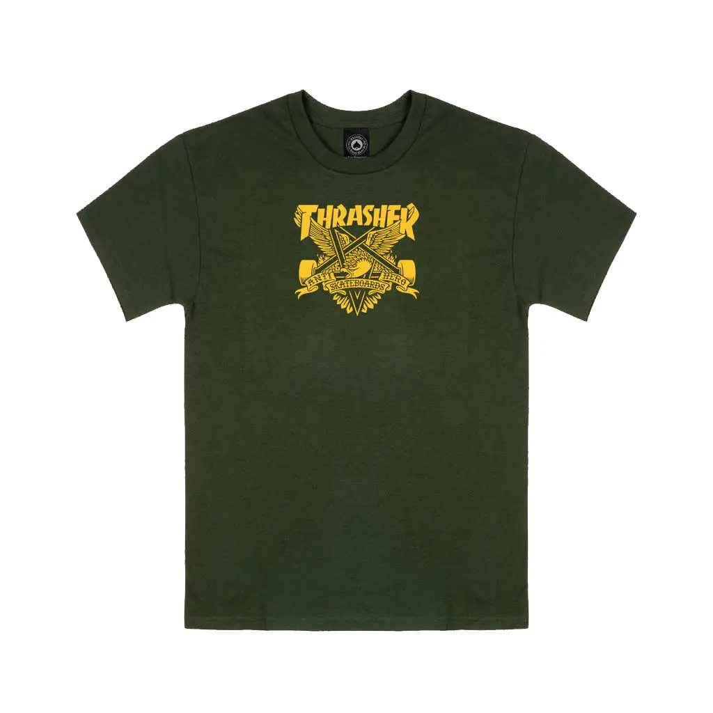 Thrasher X Anti Hero Eaglegram S/S Tee - Forest Green 1