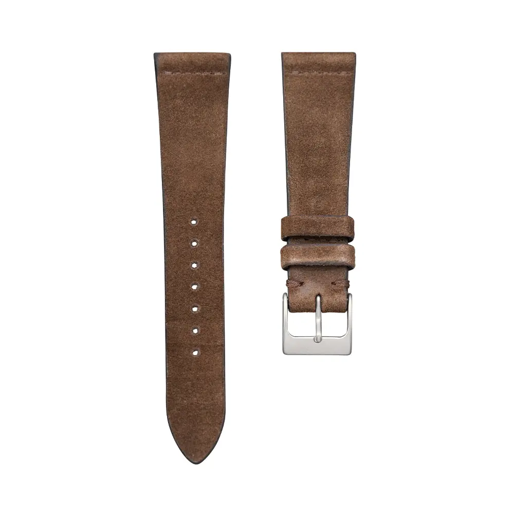 Dark Brown English Suede Leather Strap 1