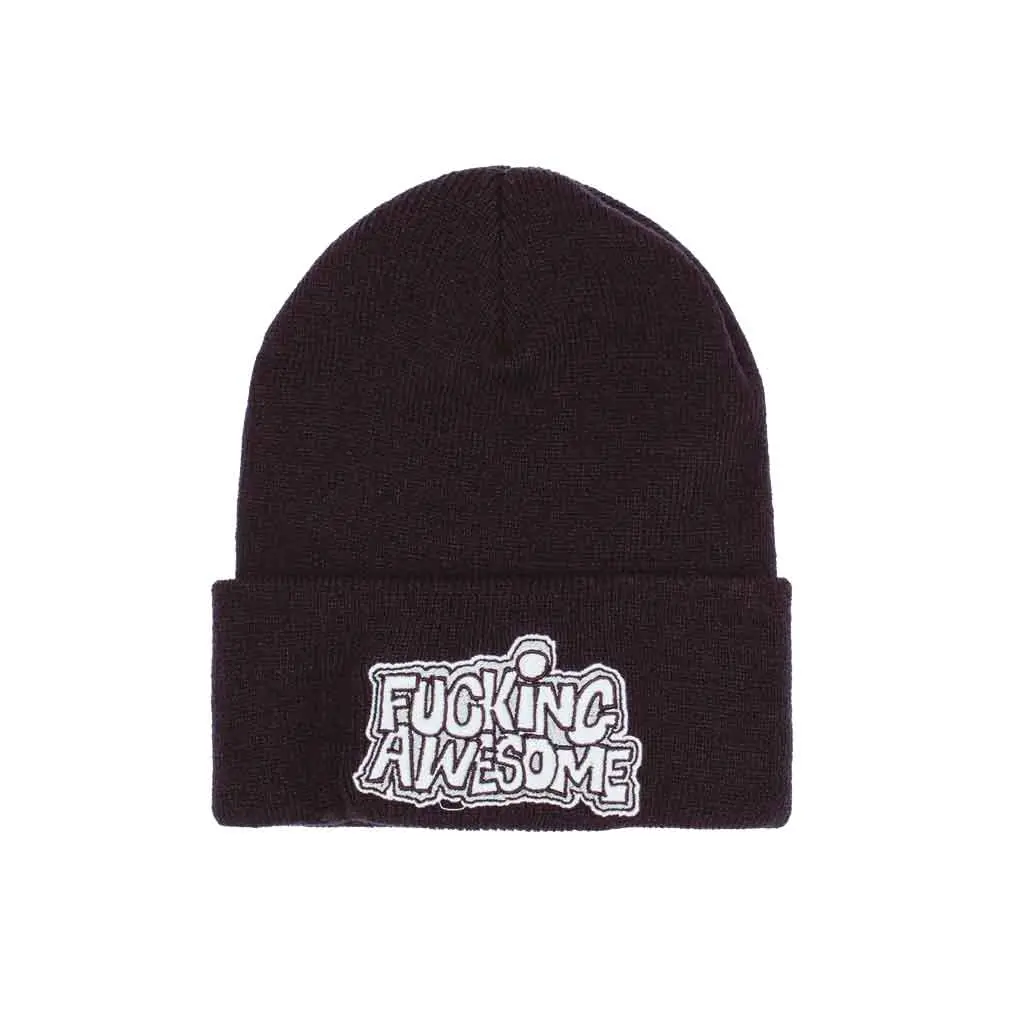 Fucking Awesome Pbs Logo Cuff Beanie - Black 1