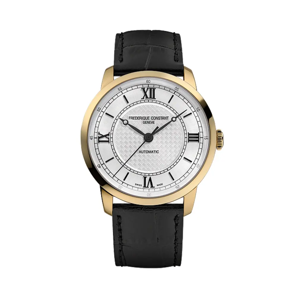 Classics Premiere Automatic Yellow Gold Steel 38.5Mm - Silver On Leather Strap 1