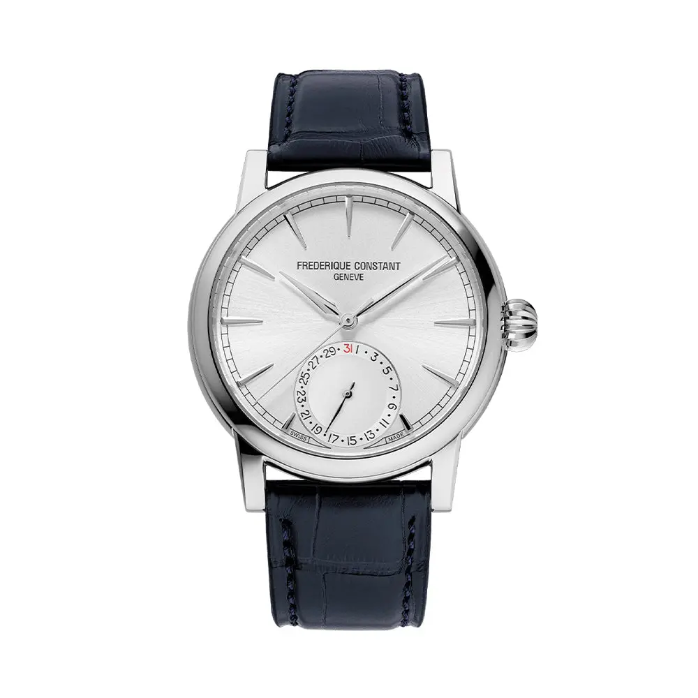 Manufacture Classic Date Automatic 40Mm - Silver On Leather Strap 1