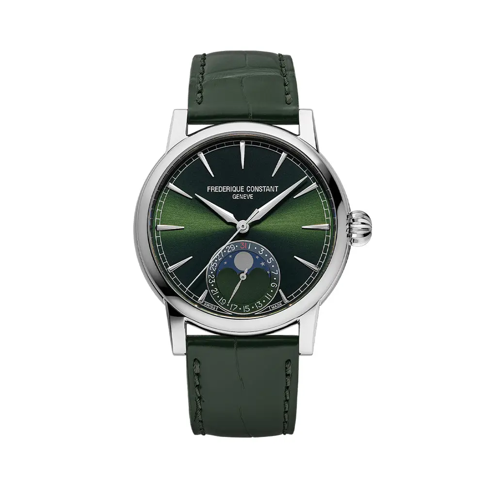 Manufacture Classic Moonphase Date Automatic 40Mm - Green On Leather Strap 1