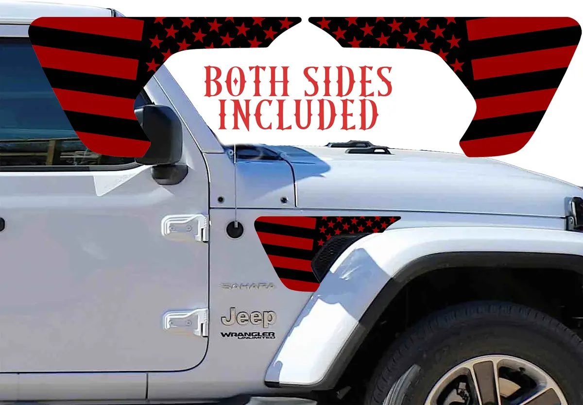 Black And Red Flag Fender Vent For The Jl Or Jt 2018 Or Newer 1