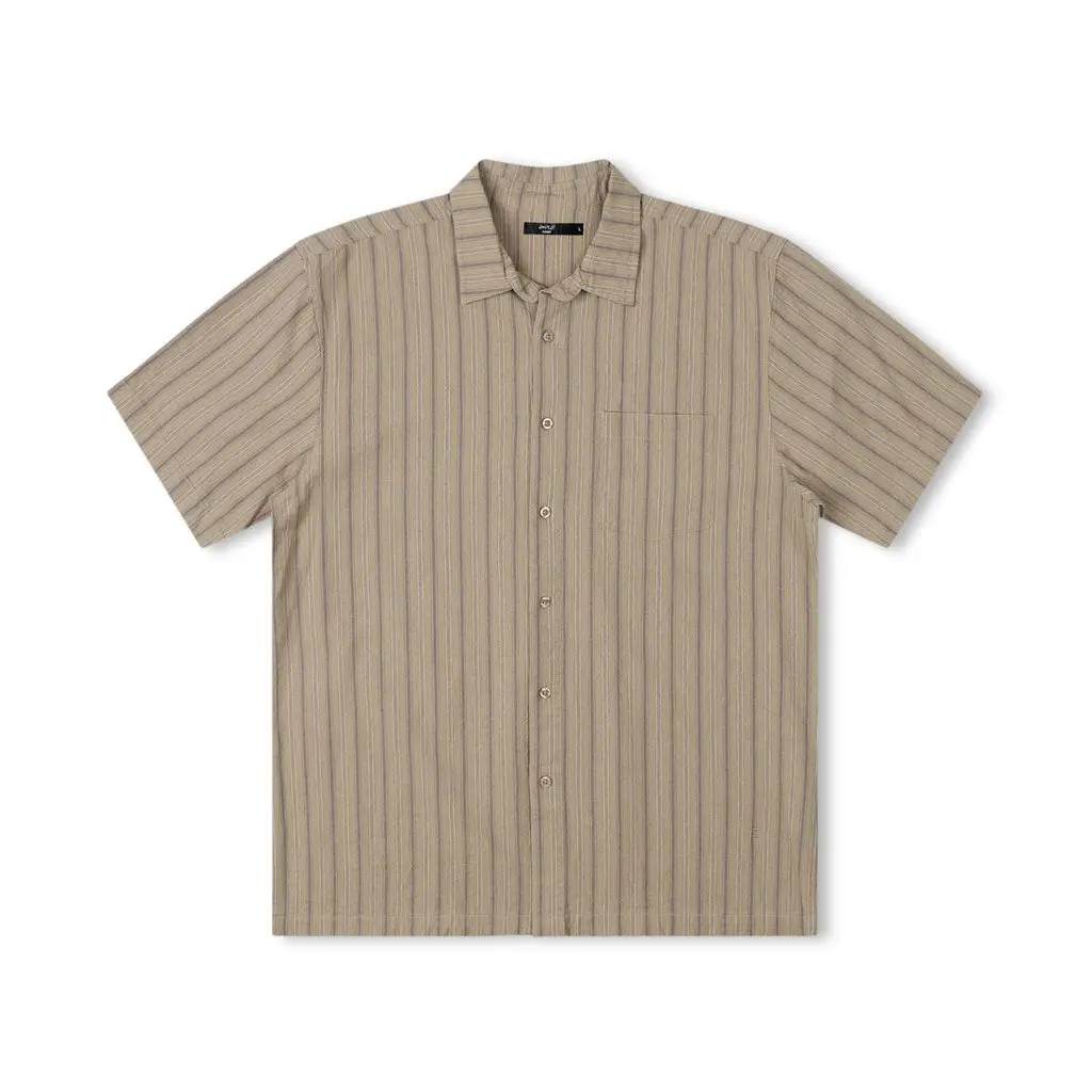 Former Reynolds Striped S/S Shirt Woven - Moss 1