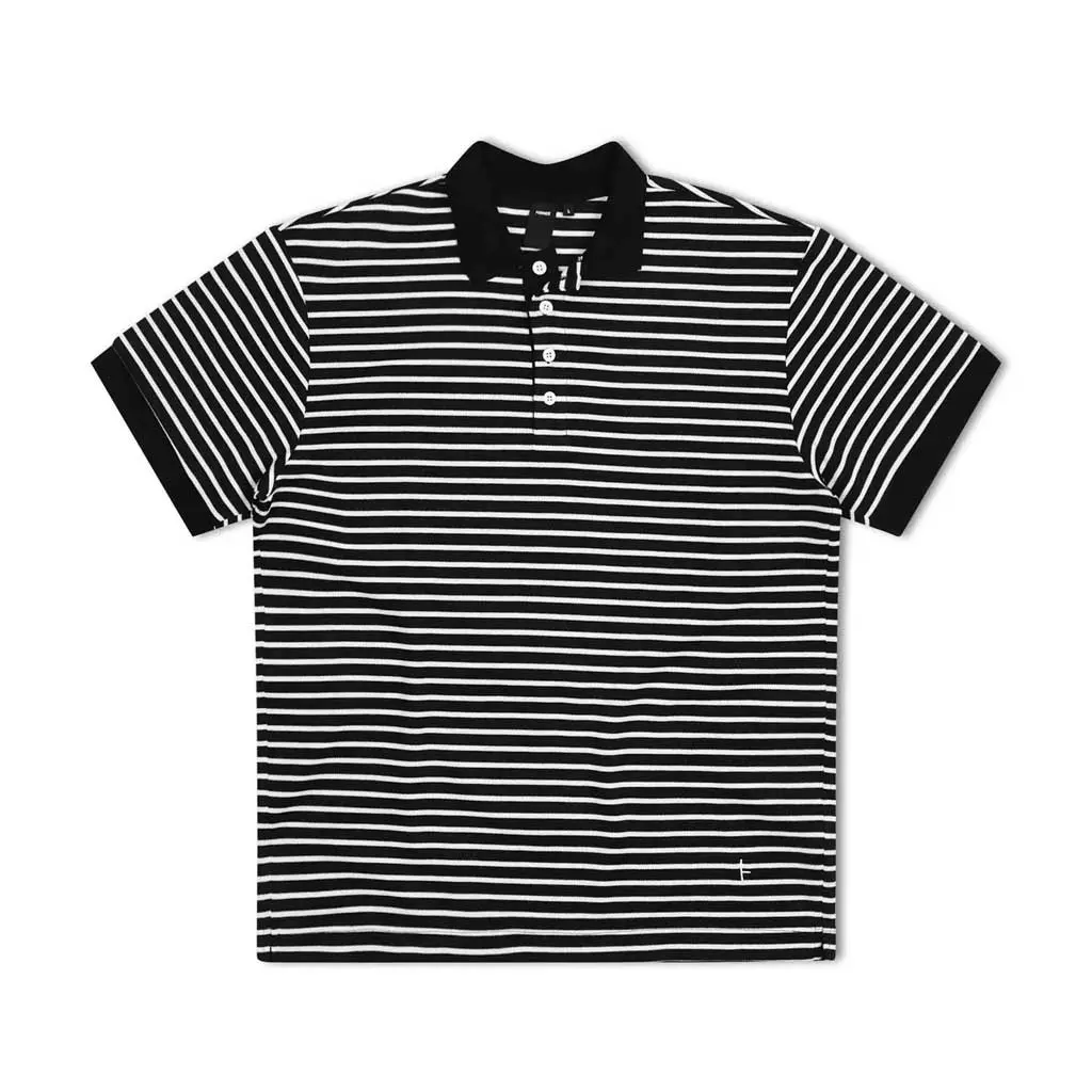 Former Uniform Striped S/S Polo - Worn Black/White 1