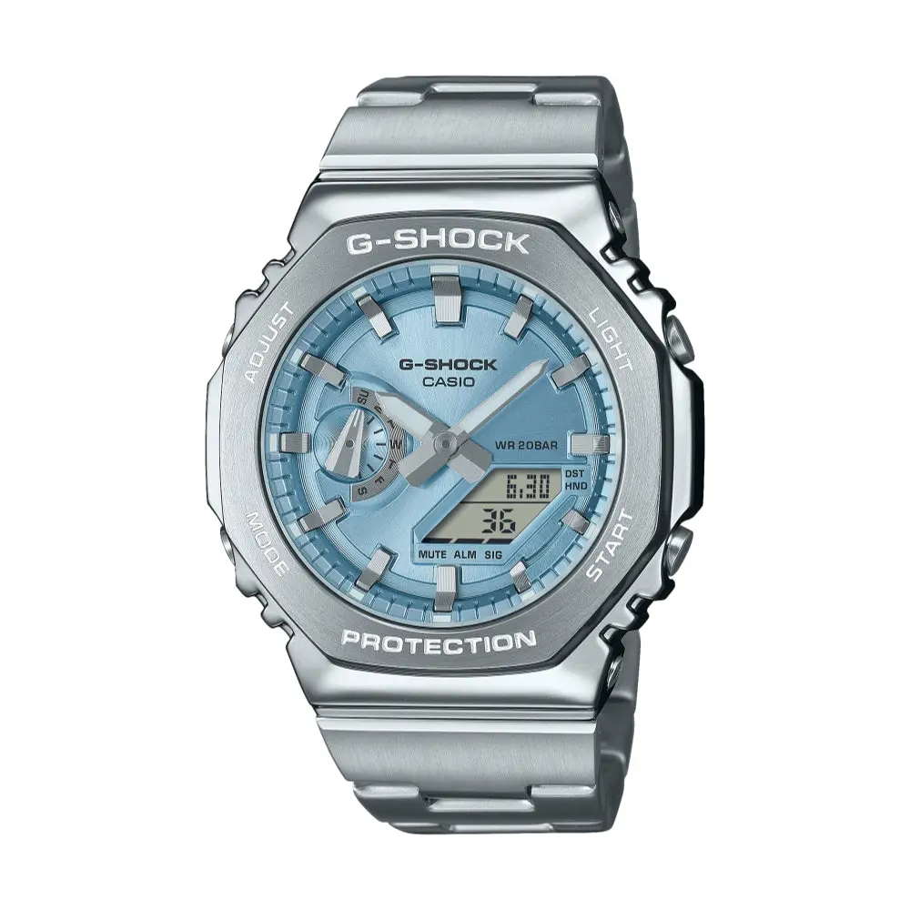 Gm-2110D-2A G-Steel 44.4Mm - Light Blue On Bracelet 1