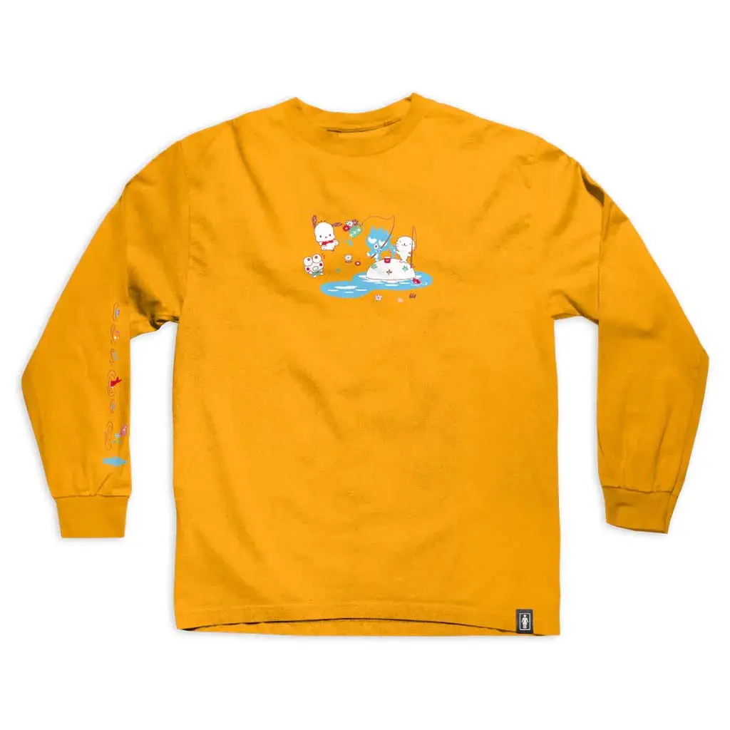 Girl X Sanrio Fishing L/S T-Shirt - Gold 1
