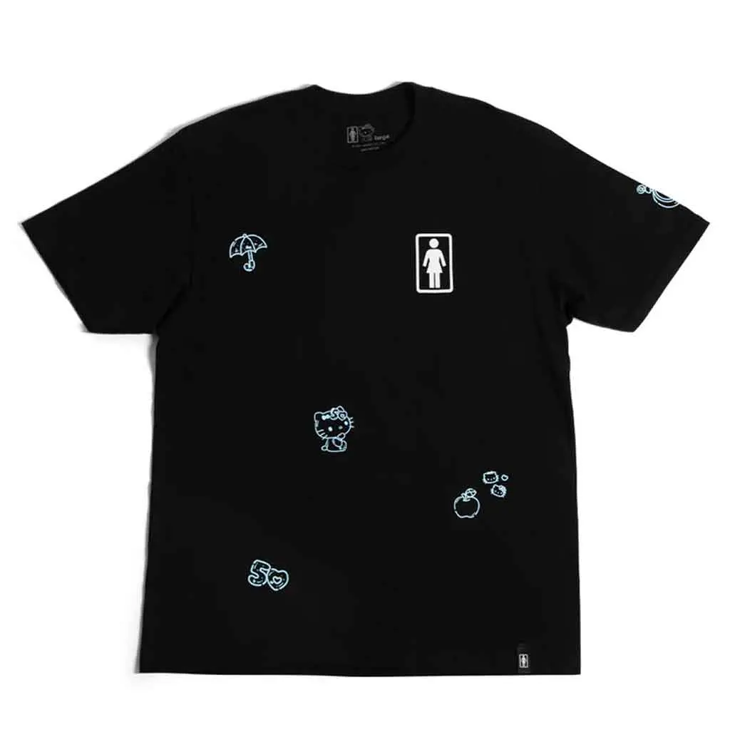 Girl X Sanrio All Over S/S Tee - Black 1