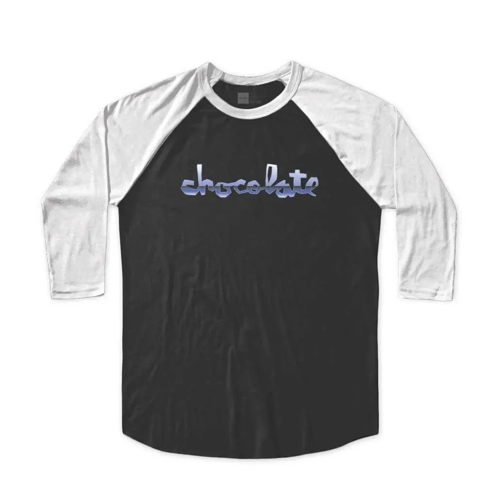 Chocolate Lightning Raglan 3/4 Tee - Black/White 1