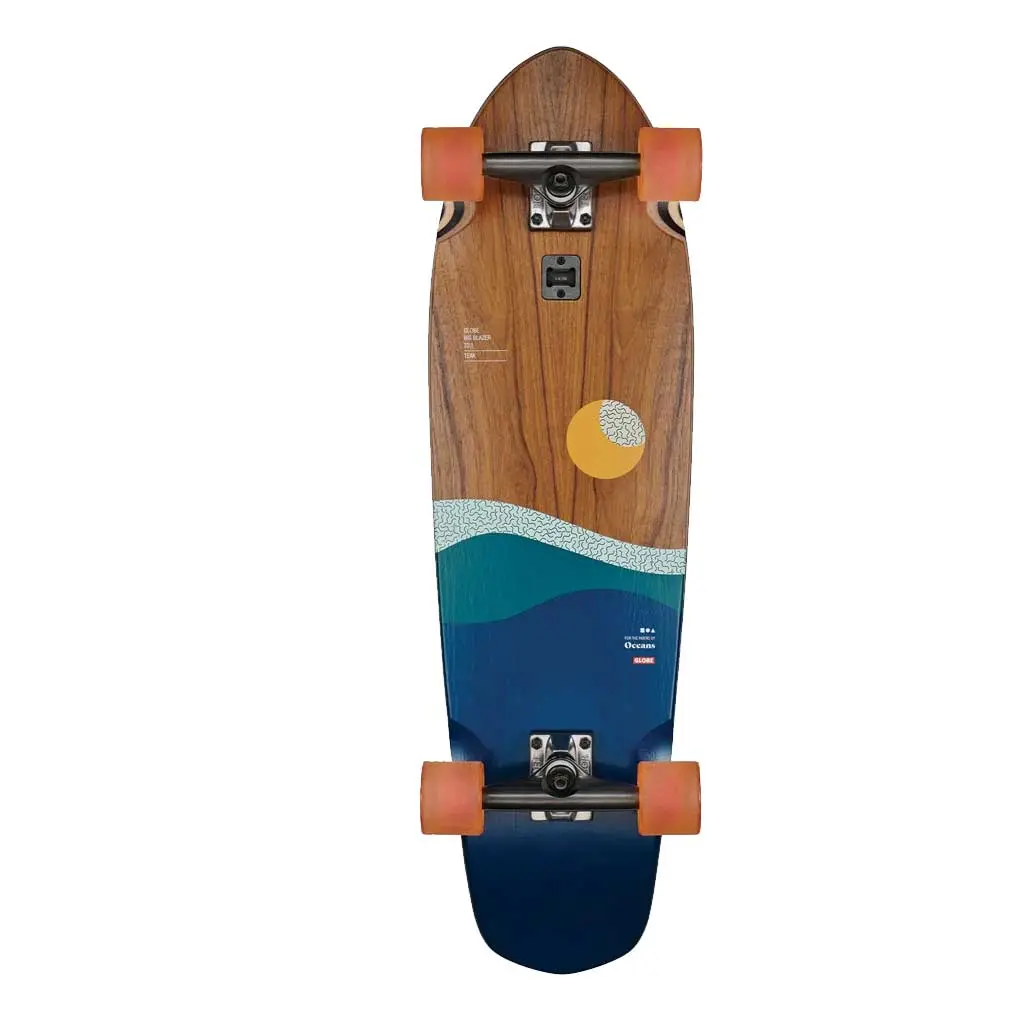 Globe Big Blazer 32" Complete Cruiser Skateboard - Teak/Oceans 1