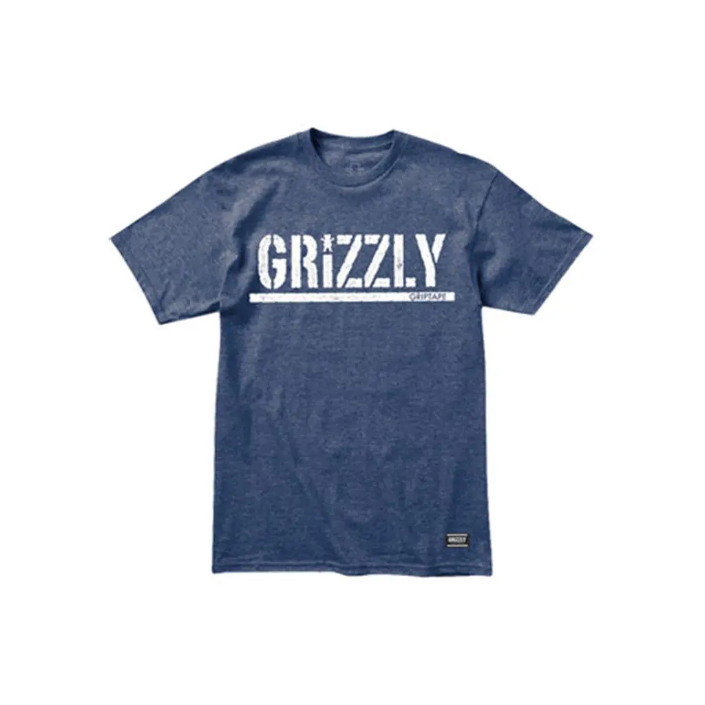 Grizzly Rough Stamp Tee - Denim Heather 1