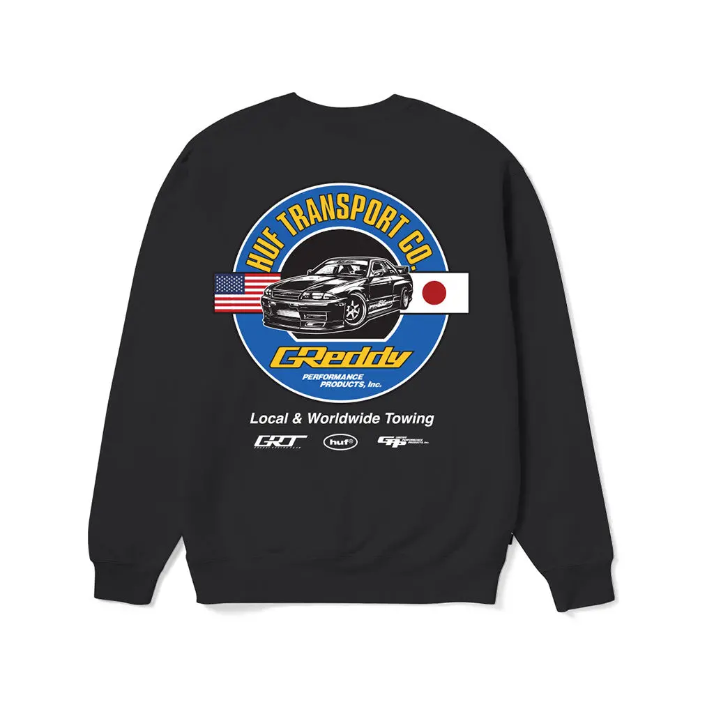 Huf X Greddy Transport Crewneck - Black 1