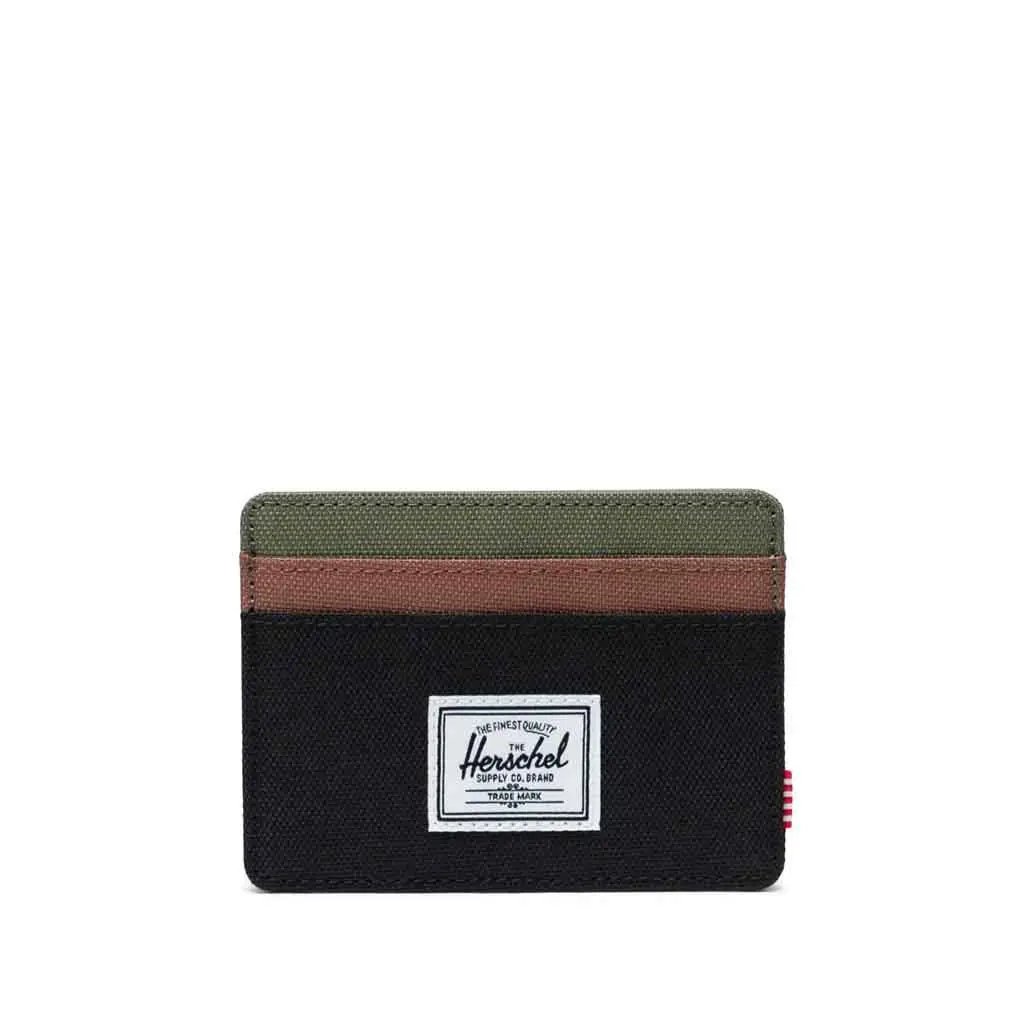 Herschel Charlie Cardholder Wallet -  Black/Four Leaf Clvr/Sddle Brn 1