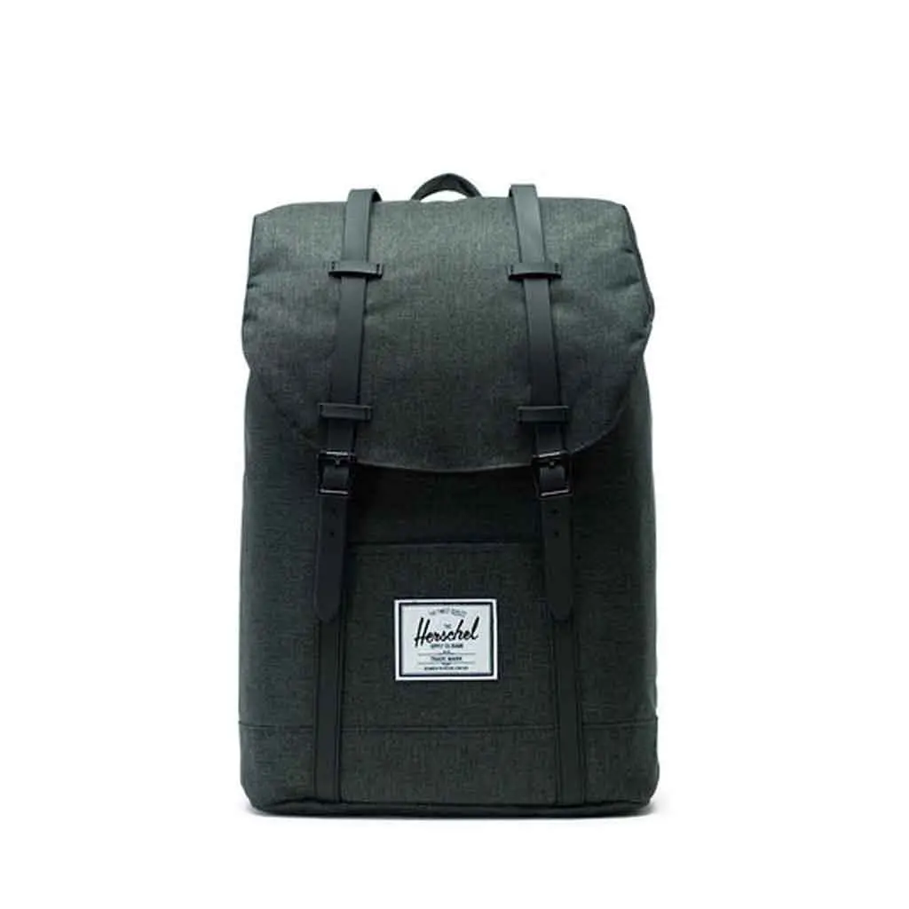 Herschel Retreat Backpack - Black Crosshatch/Black Rubber 1