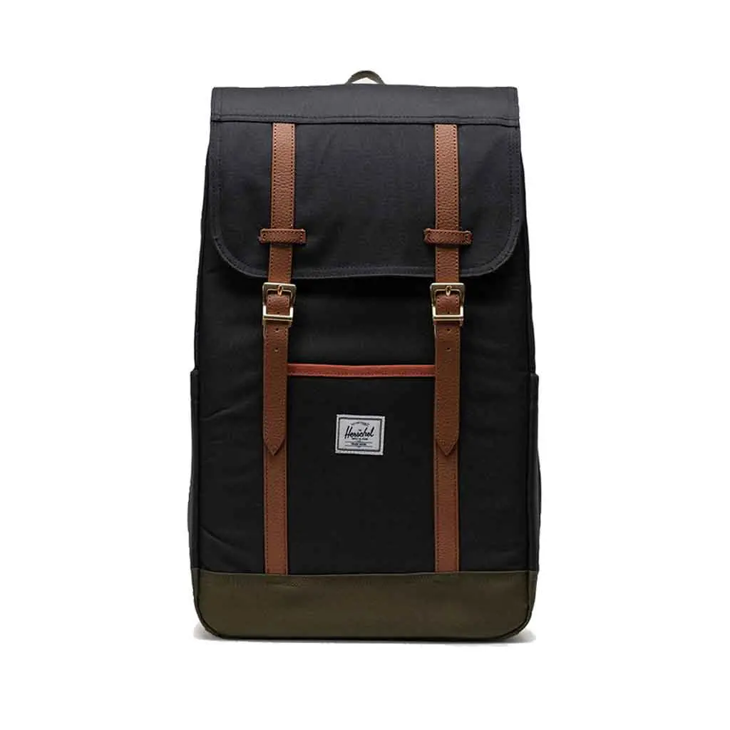 Herschel Retreat Backpack - Black/Ivy Green 1