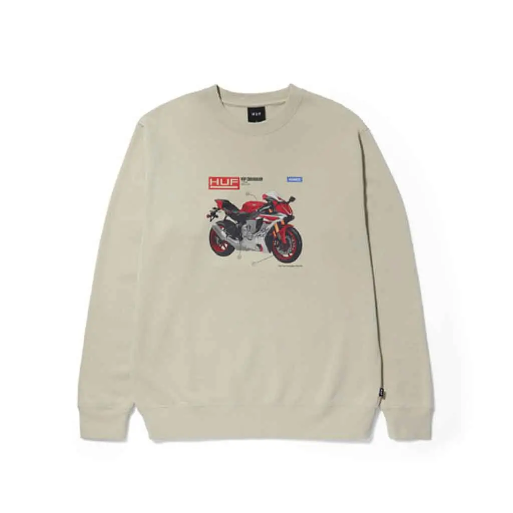 Huf 420Cc Crewneck - Stone 1