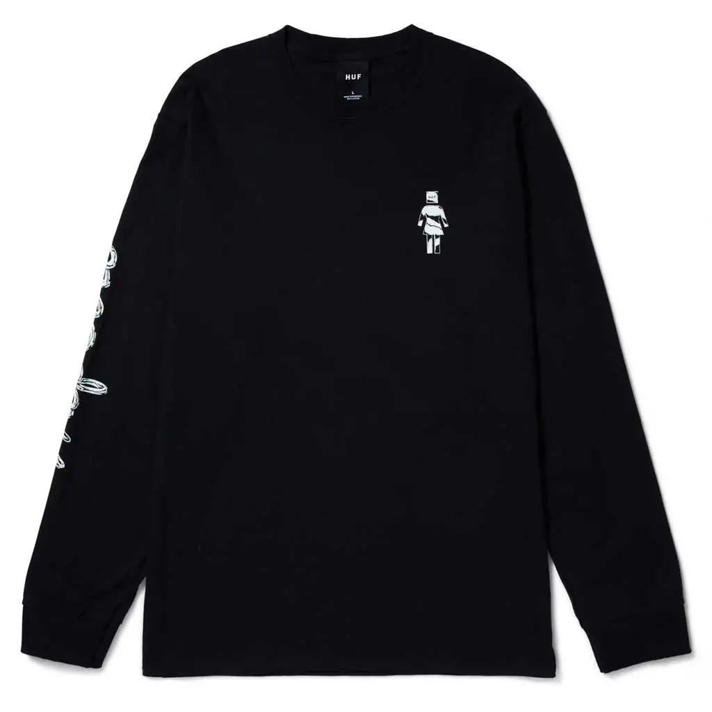 Huf X Crailtap Chrome L/S Tee - Black 1