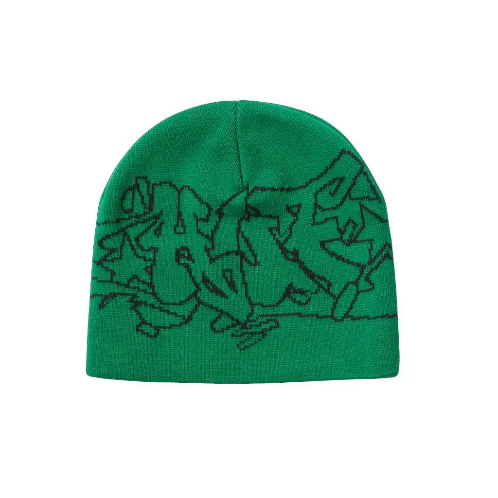 Huf Outlines Skull Beanie - Green 1