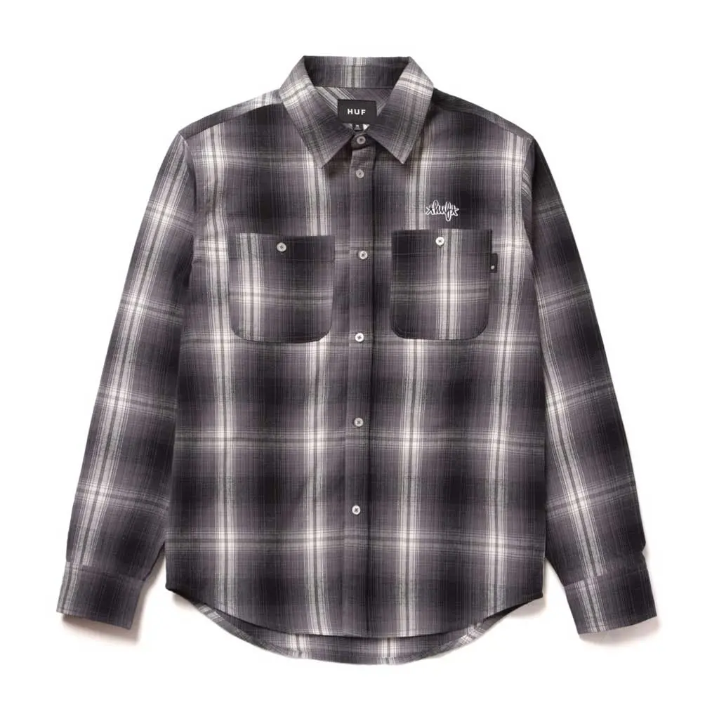 Huf Sanford L/S Flannel - Black 1
