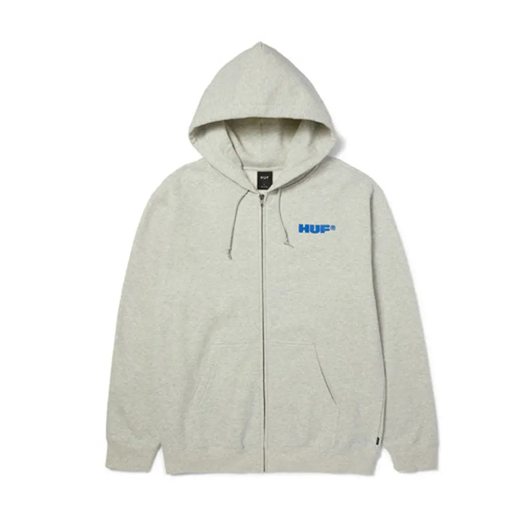 Huf All Caps F/Z Hoodie - Ash 1