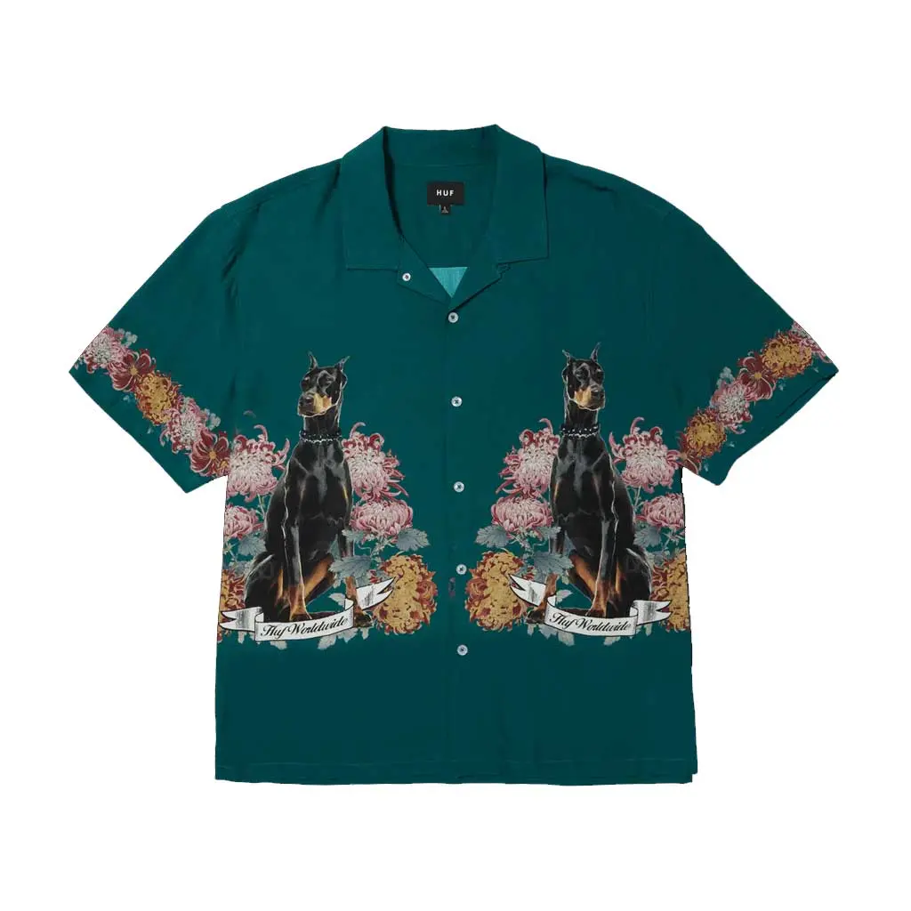 Huf Best Boys S/S Resort Shirt - Pine 1
