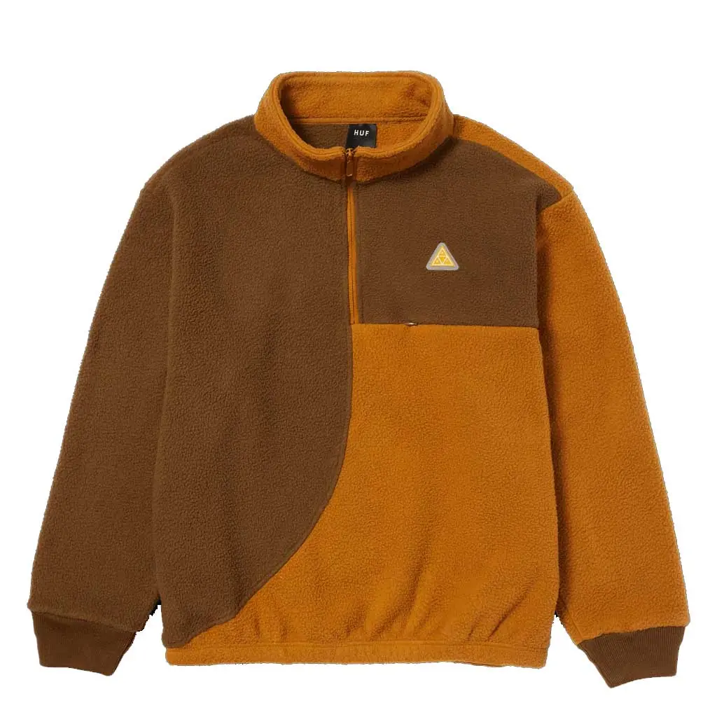 Huf Expedition 1/4 Zip Pile Fleece - Coffee 1