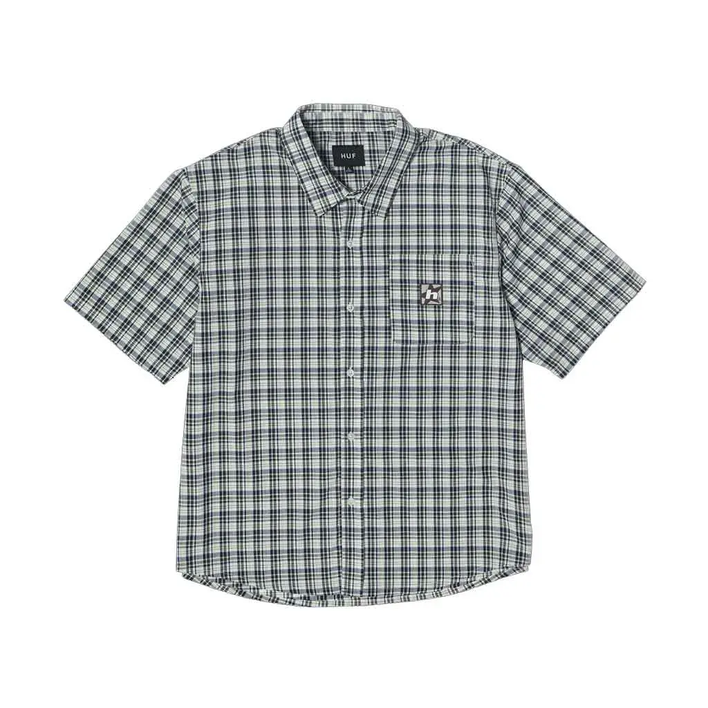 Huf H Star Plaid S/S Woven - Linen 1