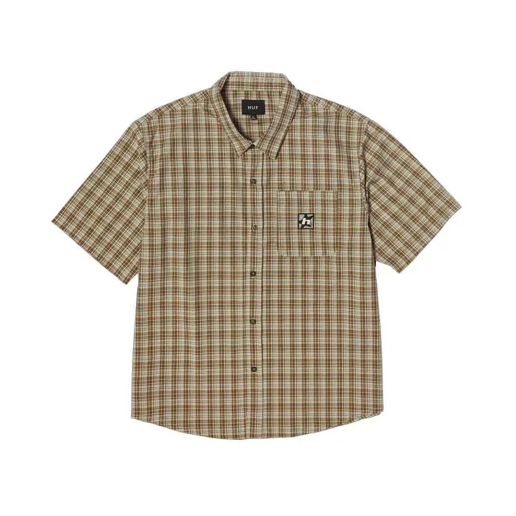 Huf H Star Plaid S/S Woven - Putty 1