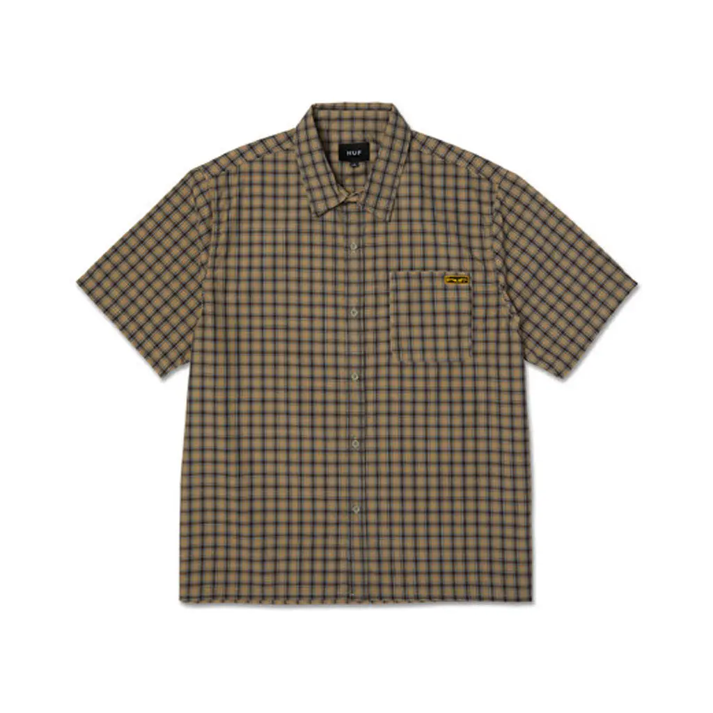 Huf Stretch Micro Plaid S/S Shirt - Clay 1