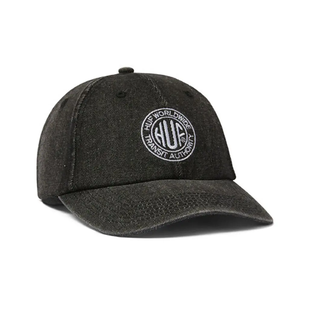Huf Token 6 Panel Cv Washed Hat - Black 1