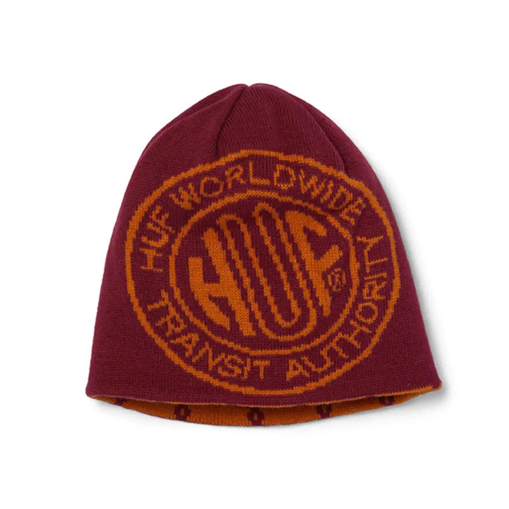 Huf Token Reversible Skull Beanie - Berry 1