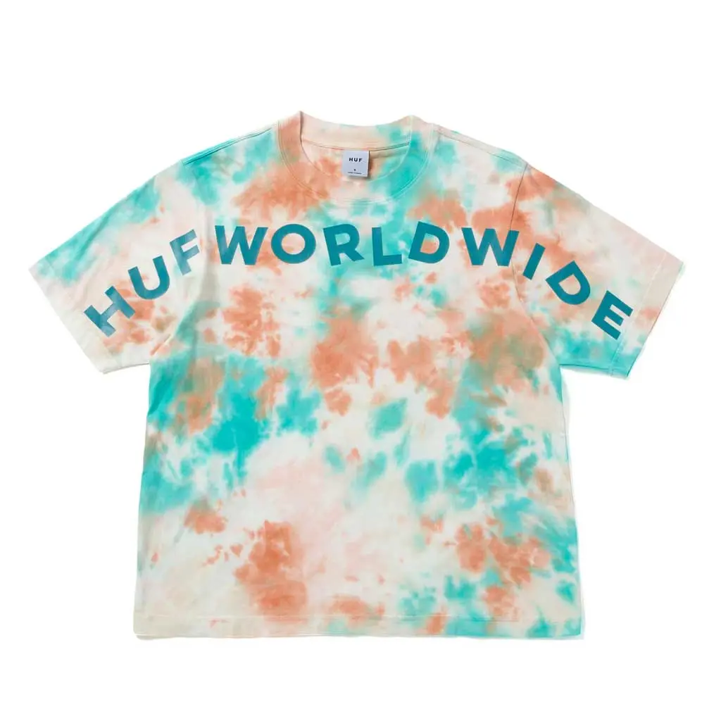 Huf Women's Worldwide Tiedye Relax Tee - Natural 1
