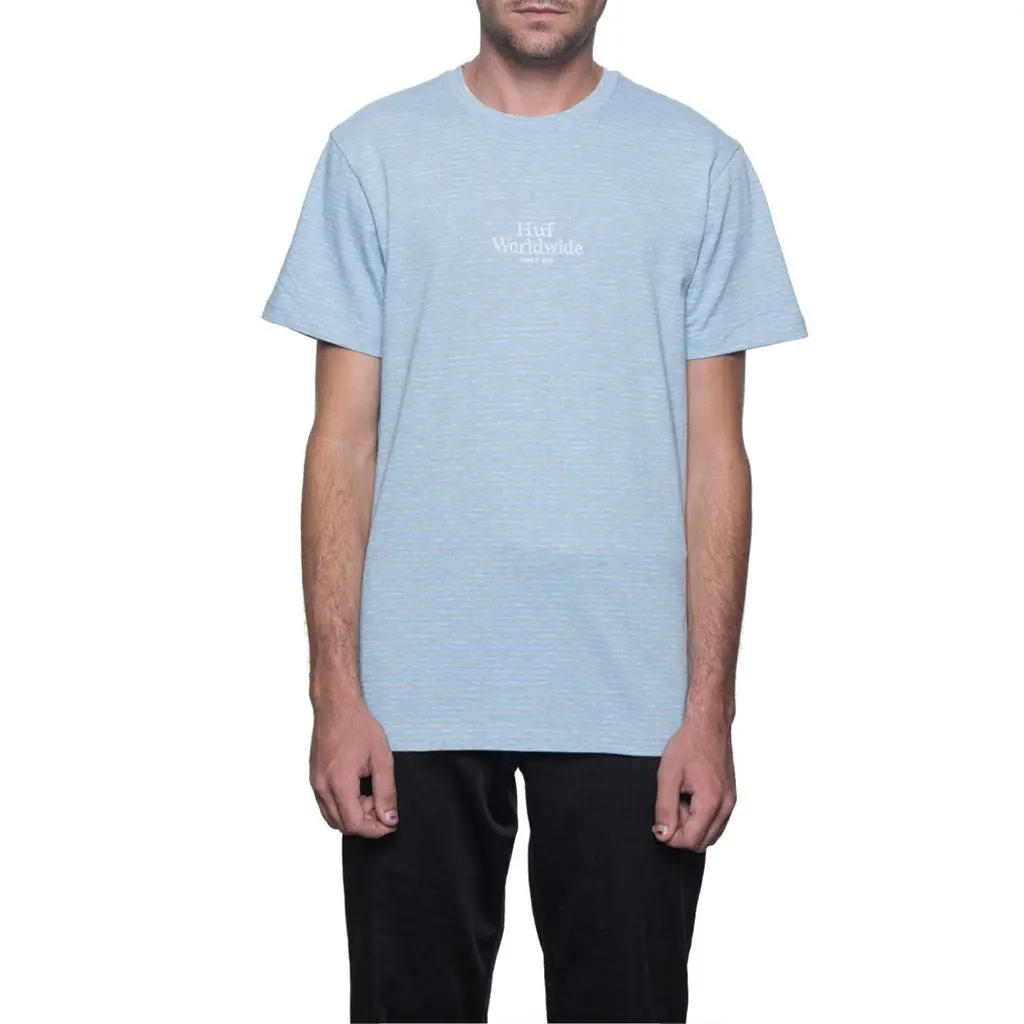 Huf Royale S/S Stripe Shirt - Blue/Heather Grey 1