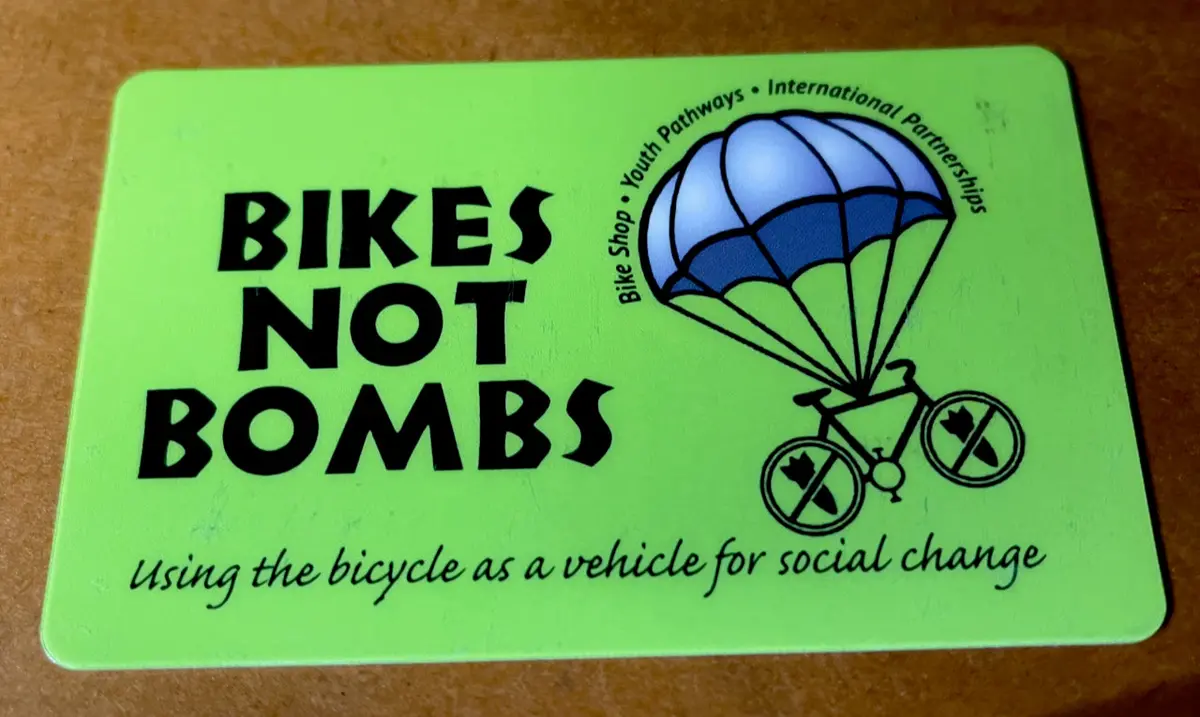 Bikes Not Bombs Gift Card 1