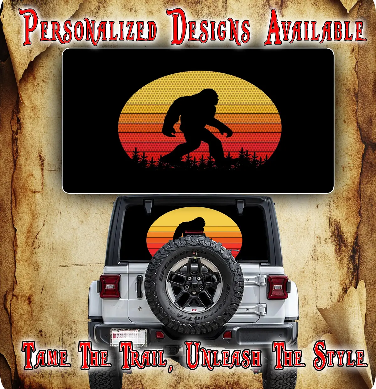 Bigfoot Rear Window See Through Graphic. 1
