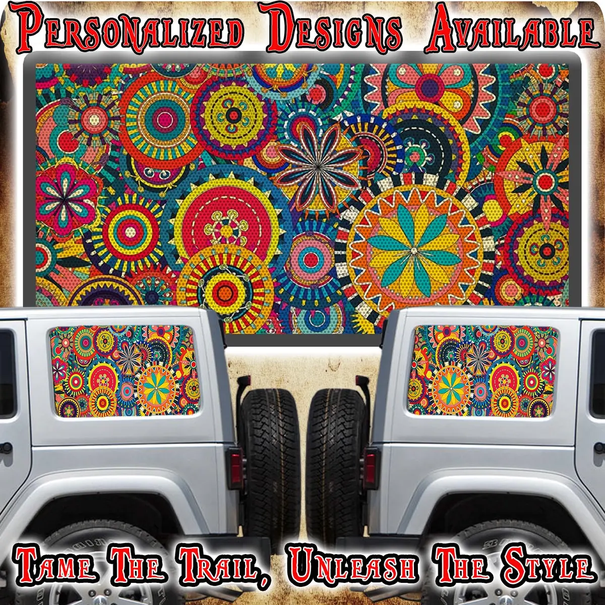 Hippy Rear Quarter Window See Through Graphic. 1