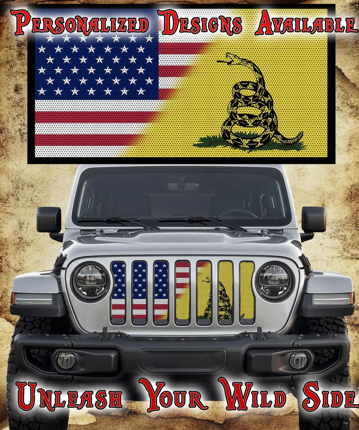 Split 'Merica And Don't Tread Grill Insert 1