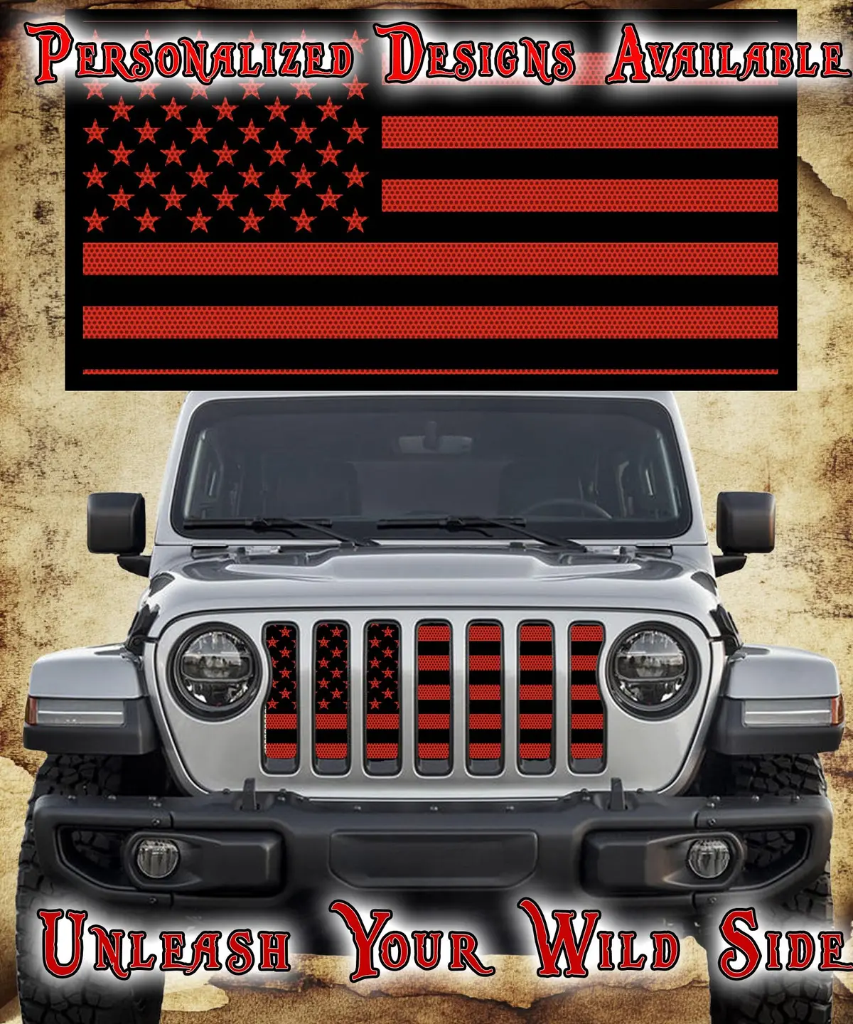 Red And Black Flag Grill Insert 003 1