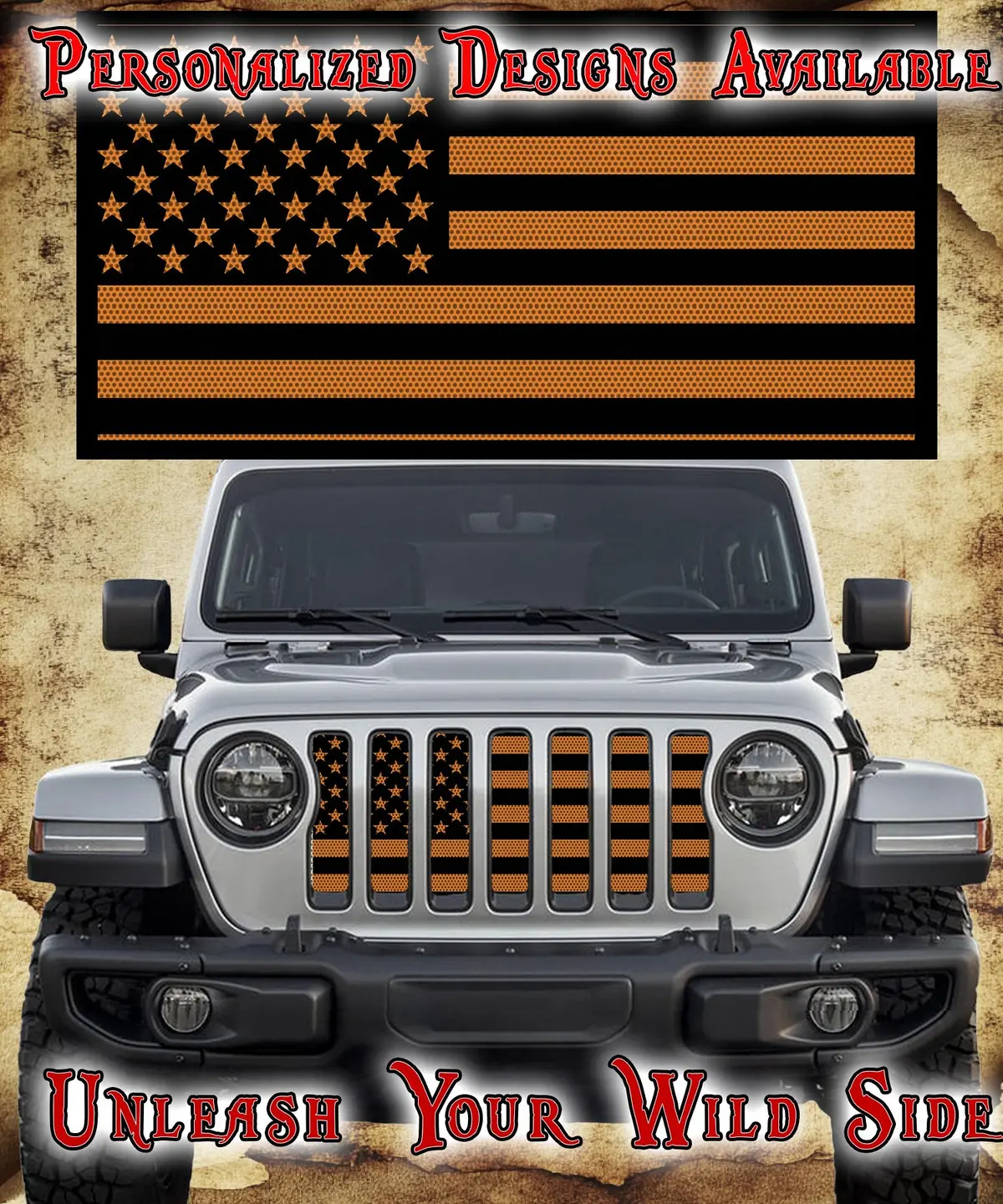 Orange And Black Flag Grill Insert 1