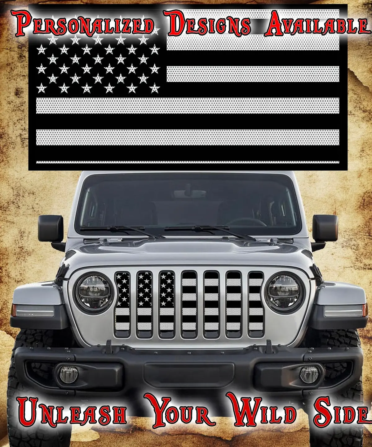 Black And White Flag Grill Insert 1
