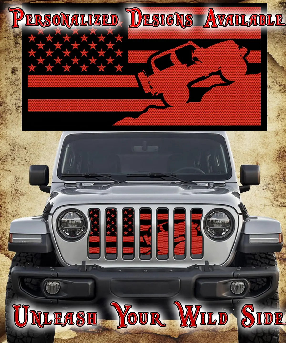 Red Crawler Flag Grill Insert 1