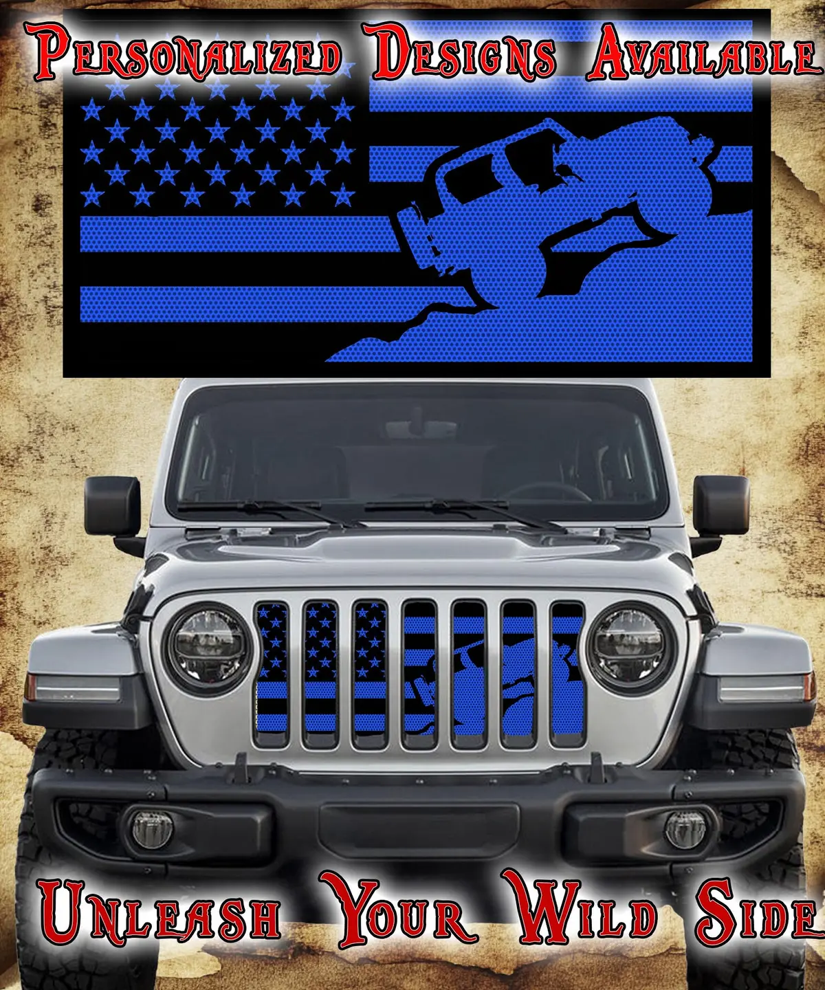 Blue Crawler Flag Grill Insert 1