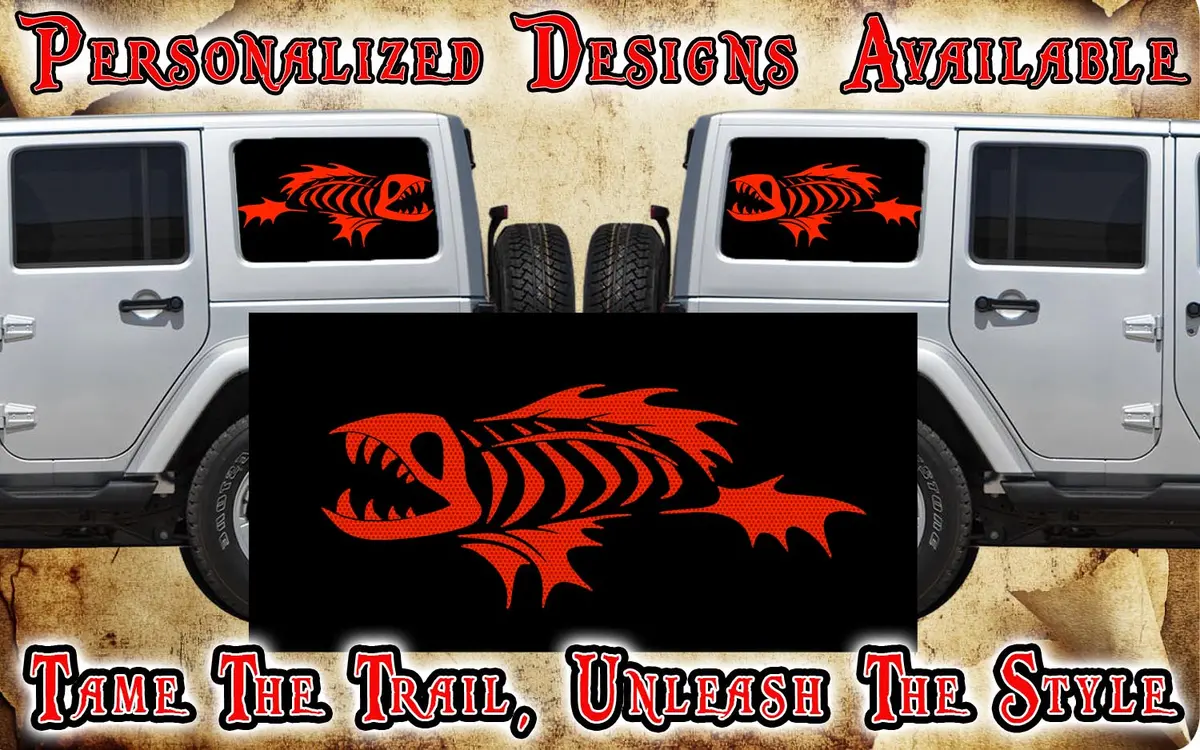 Blue Bone Fish Rear Quarter Window See Through Graphic. 1