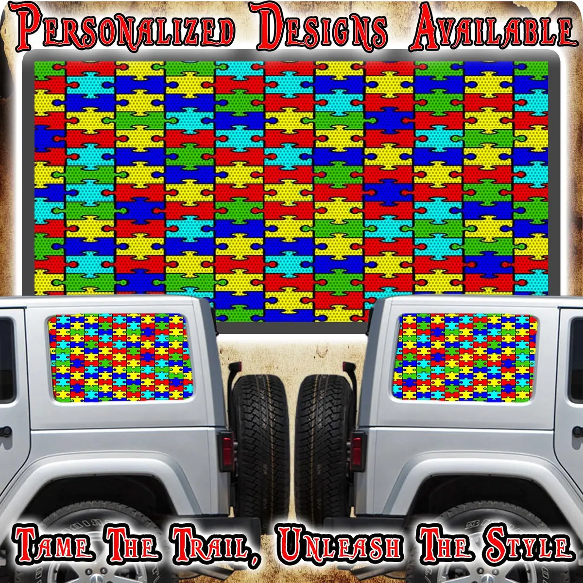 Autism  Rear Quarter Window See Through Graphic. 1